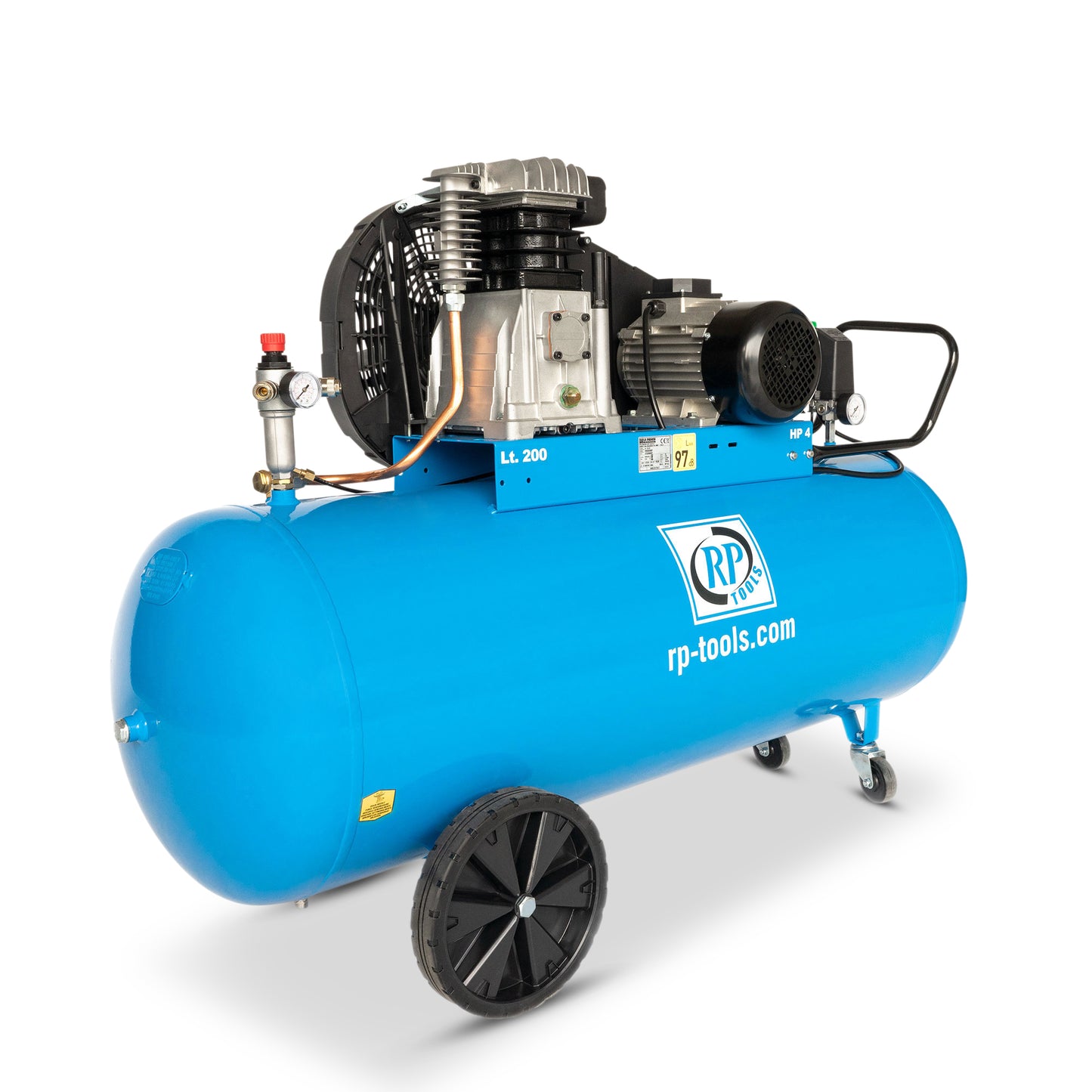 KOMPRESSOR 200 L 2 ZYL. 4,0 PS 400 V - AN 480L - BETRIEBSDRUCK 8 BAR (MAX. 10 BAR) - MADE IN ITALY Lieferbar ab dem 21.05.2025