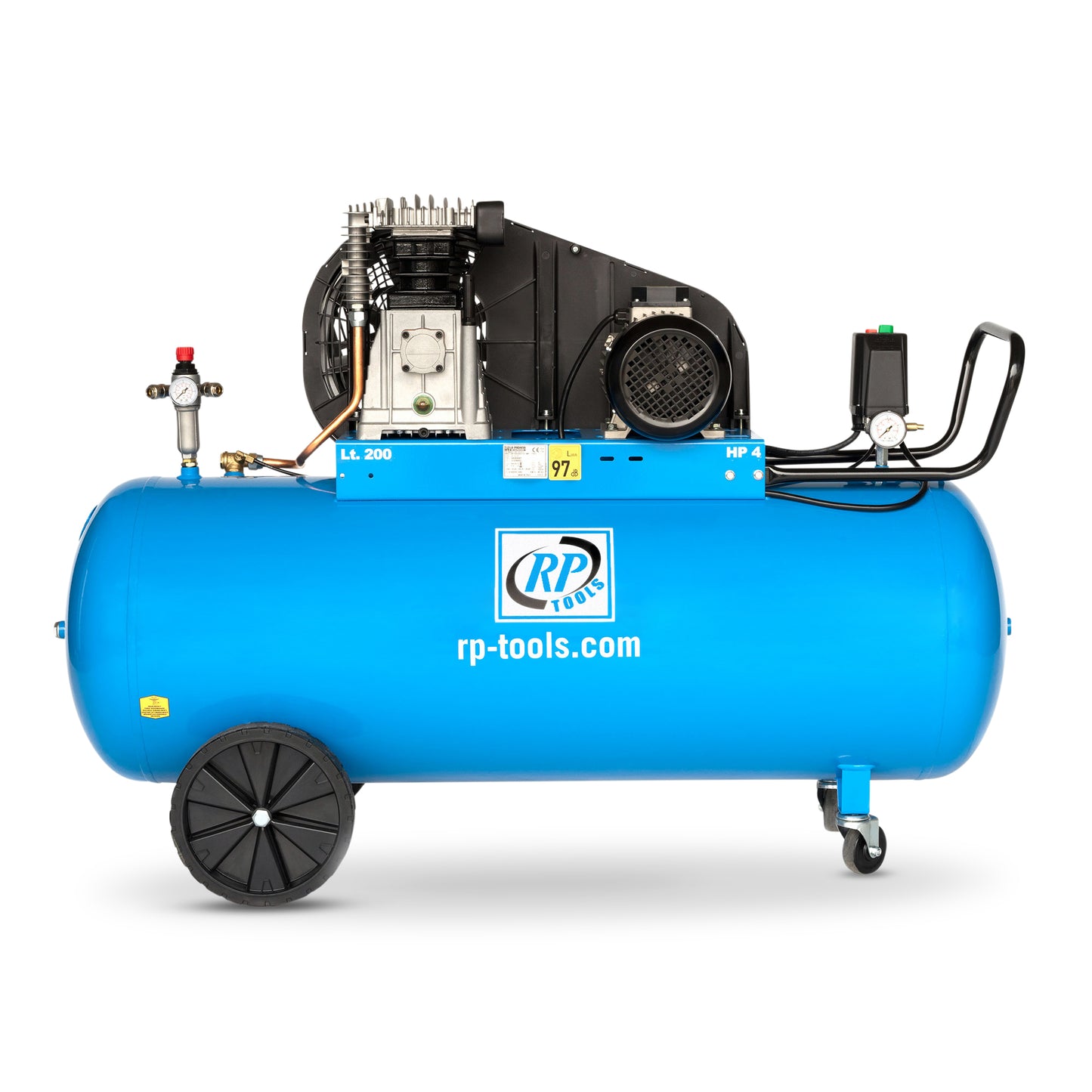 KOMPRESSOR 200 L 2 ZYL. 4,0 PS 400 V - AN 480L - BETRIEBSDRUCK 8 BAR (MAX. 10 BAR) - MADE IN ITALY Lieferbar ab dem 21.05.2025