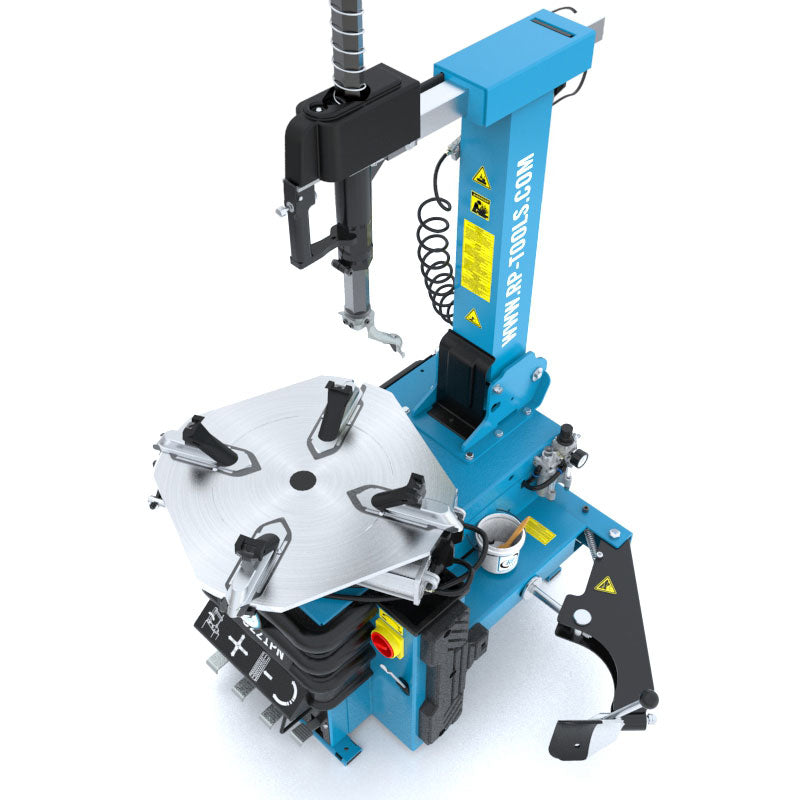 MONTIERMASCHINE REIFEN PKW VOLLAUTOMATISCH 400 V (2 STUFEN) 10-24 ZOLL MIT PNEUMATISCH KIPPBARER SÄULE RP-U221PN